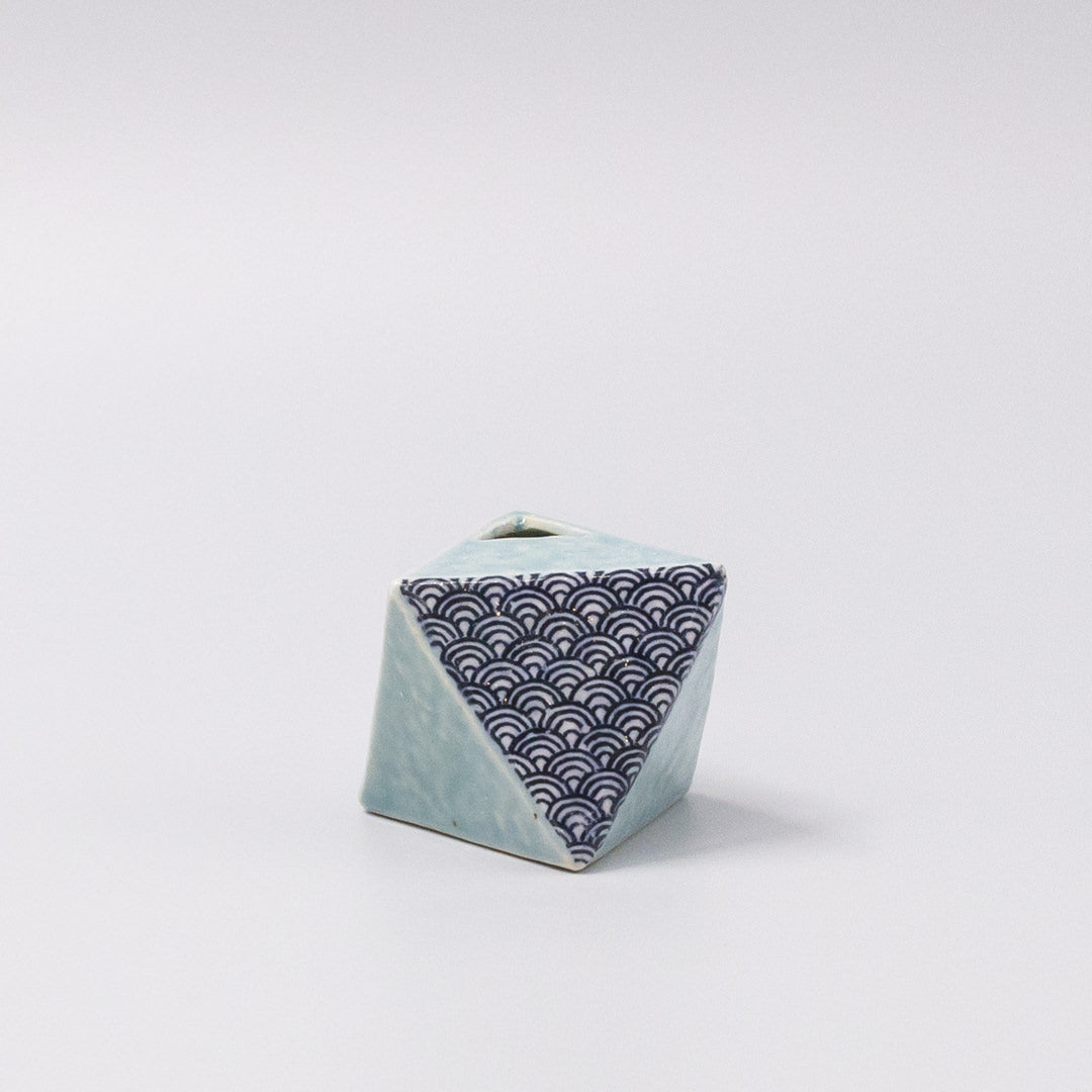 Triangular Turquoise Wave Vase