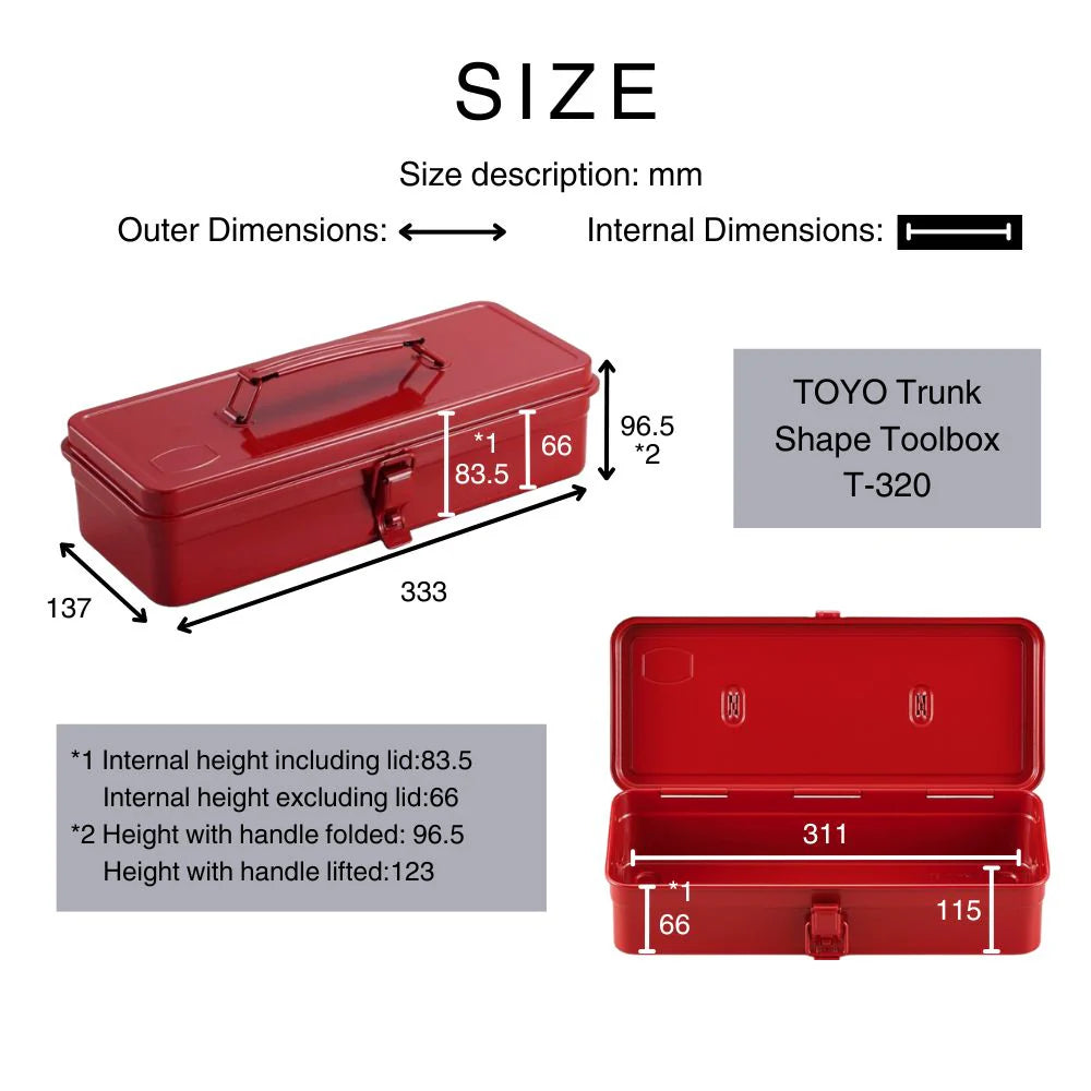 Toyo Steel Trunk Shape Toolbox T-320 Mustard