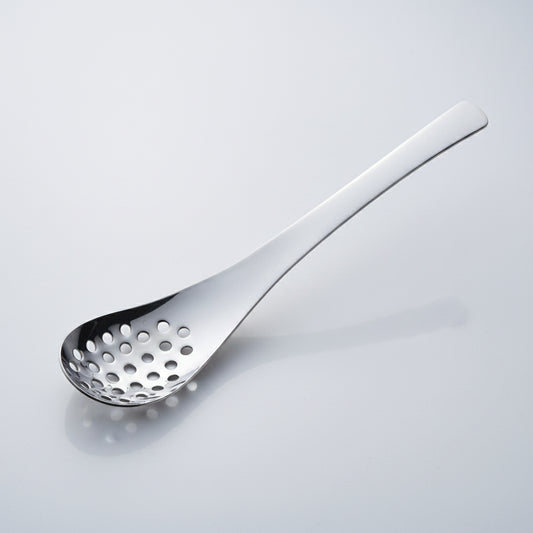 Tsubame Mirror Polished Stainless Steel Slotted Renge Spoon 18cm