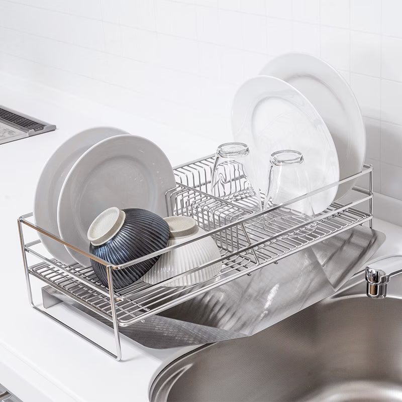 Wahei Enzo Stainless Steel Dish Drainer Rack Set