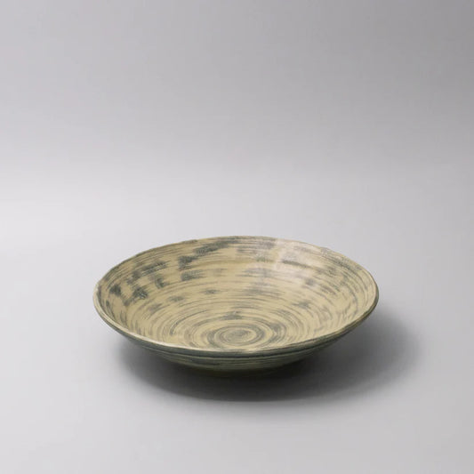 Washed Fern Shallow Open Bowl 24cm