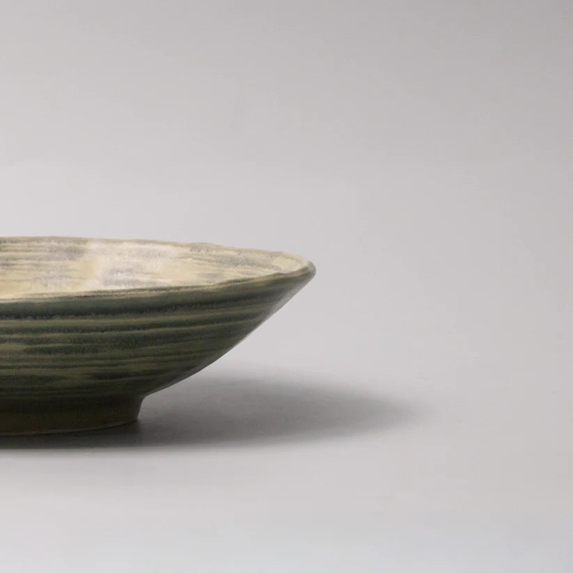 Washed Fern Shallow Open Bowl 24cm