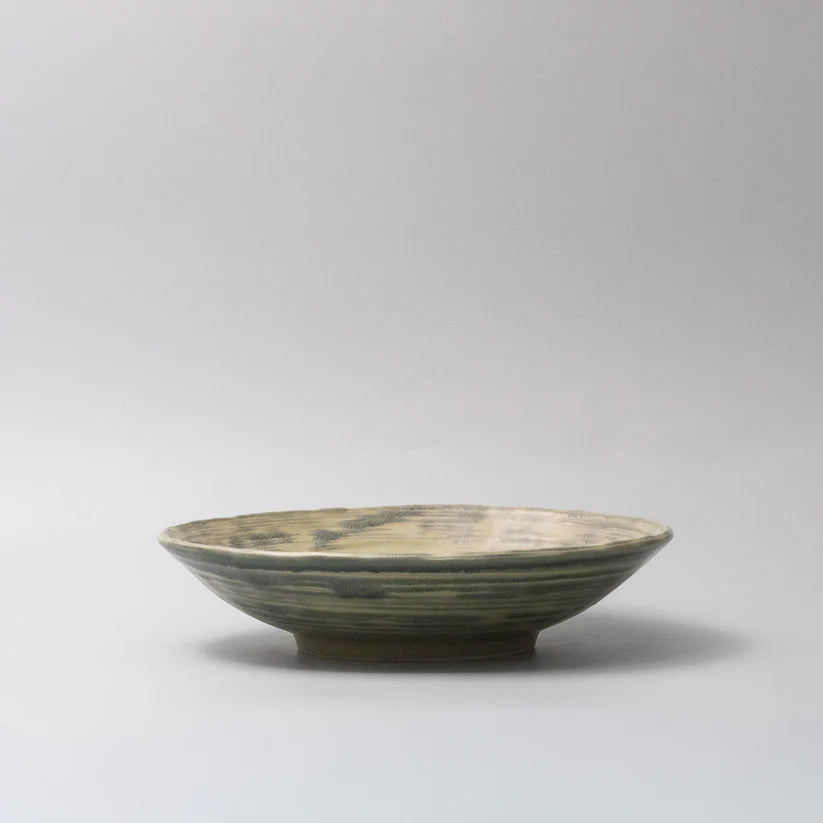 Washed Fern Shallow Open Bowl 24cm