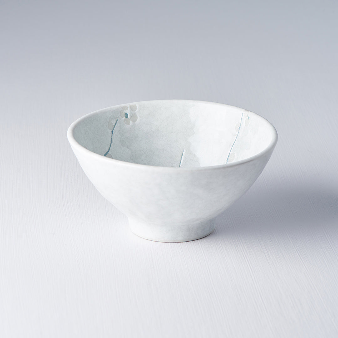 White marble bowl on a light gray background