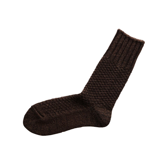 Wool Cotton Boots Socks - Mocha Brown