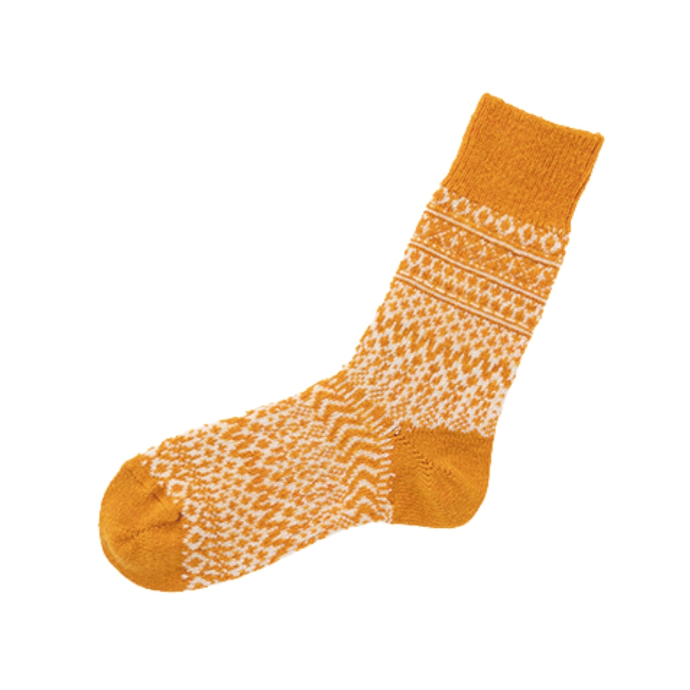 Wool Jacquard Socks - Lantern Orange