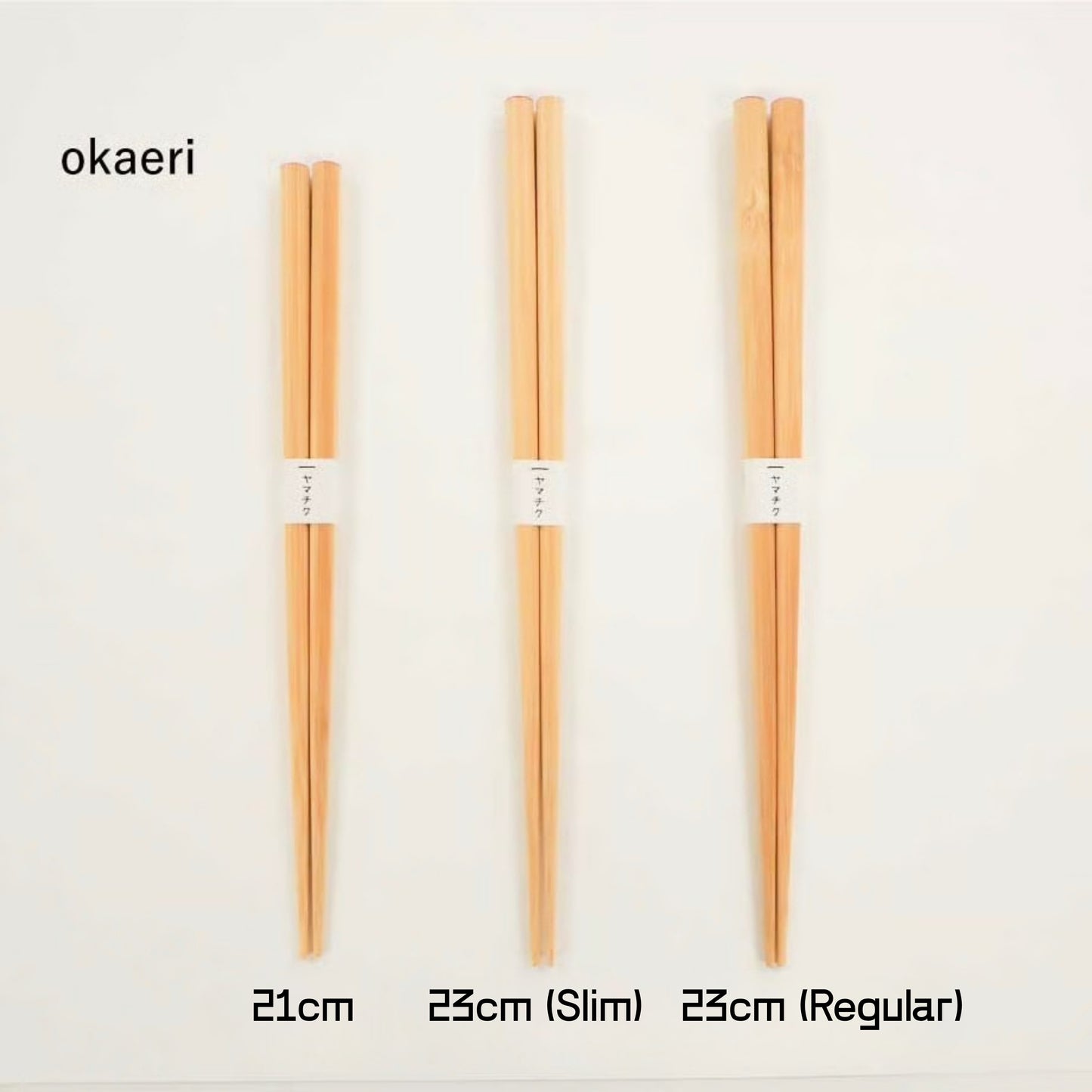 Yamachiku Okaeri Natural Bamboo Chopsticks 23cm - Slim