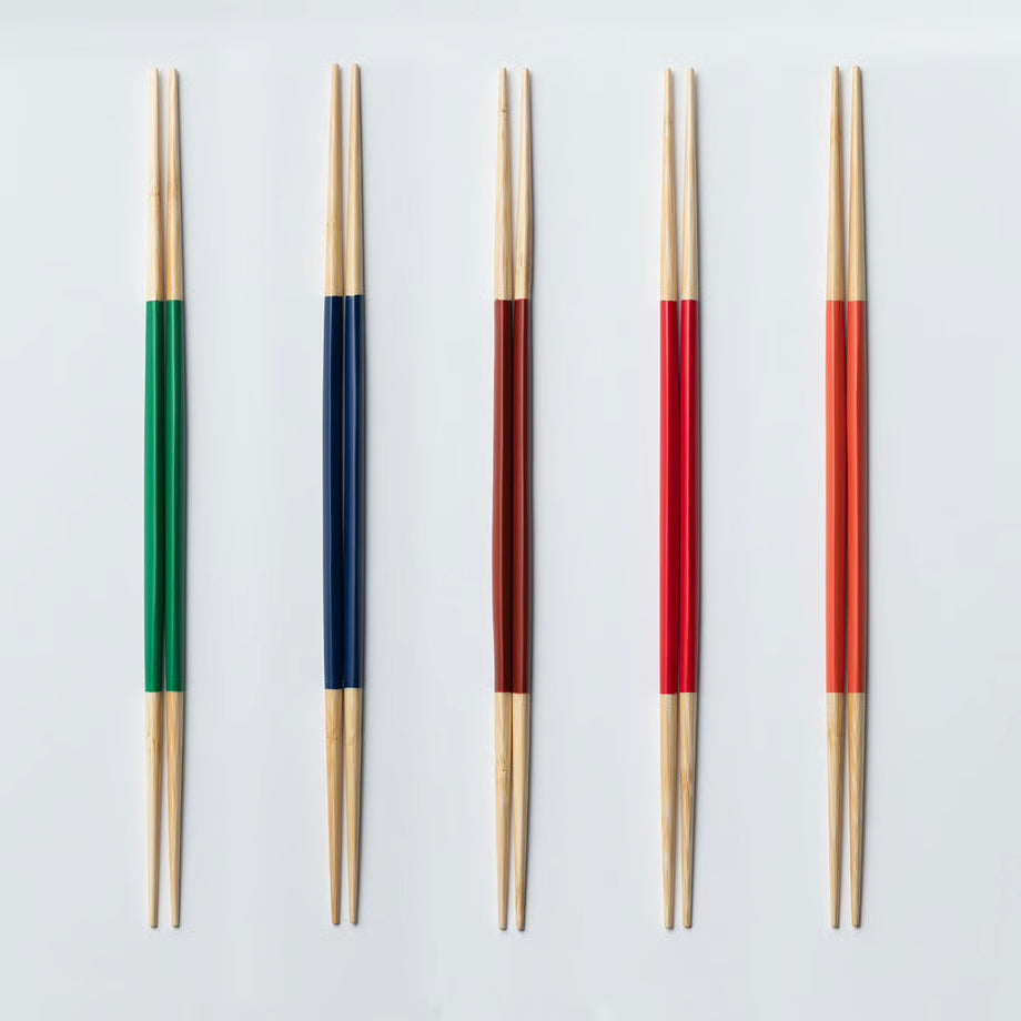 Yamachiku White Bamboo Navy Serving Chopsticks 33cm