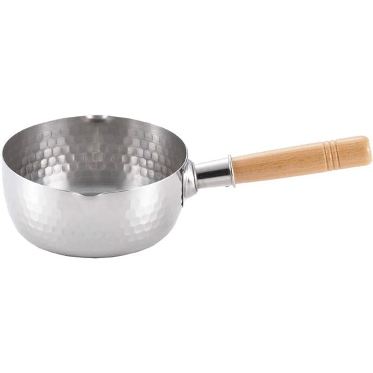 A versatile 16cm Yukihira saucepan with even heat distribution. Lightweight with a spout for easy pouring. Ideal for soups, sauces, and small meals. Hand-wash only.