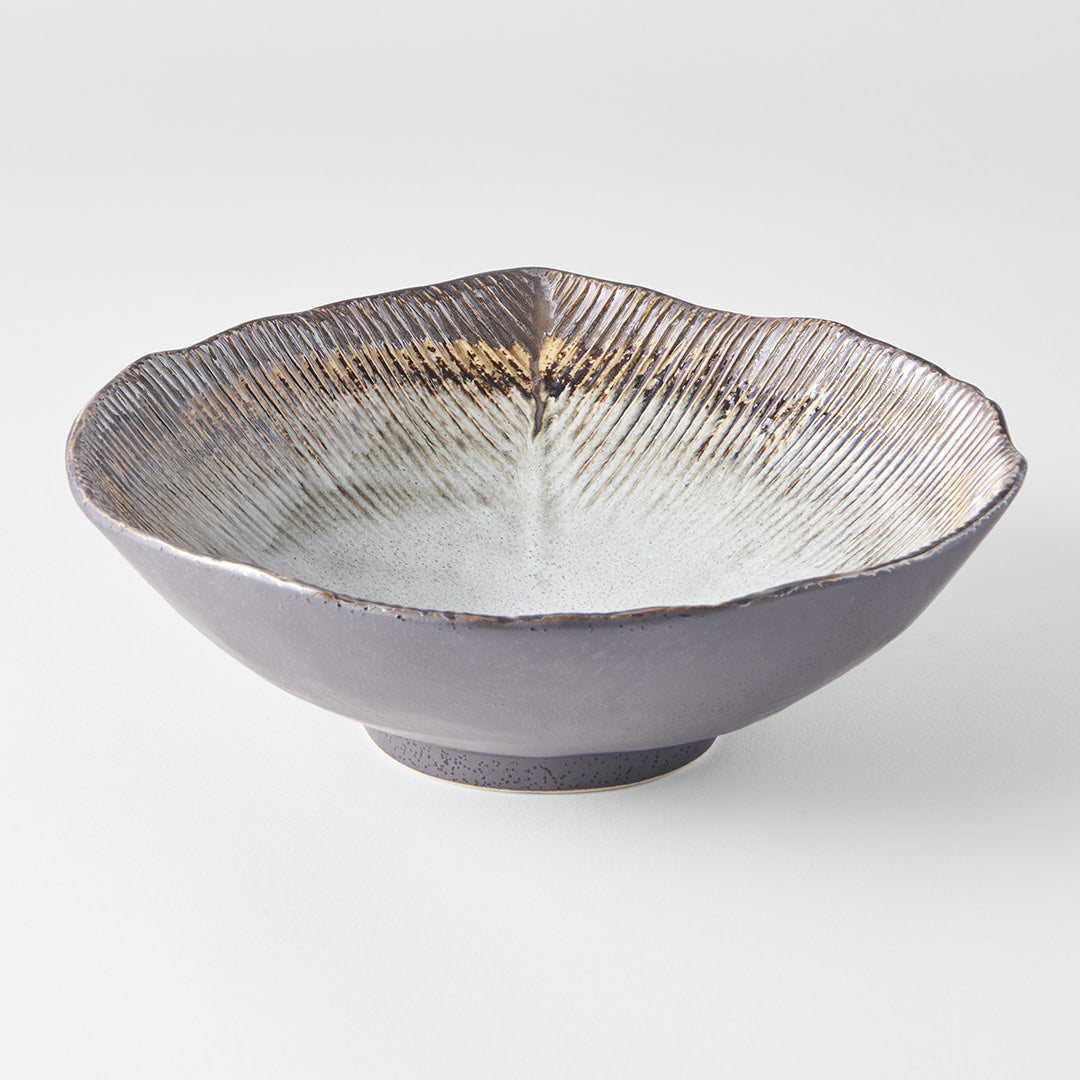 Akane Grey offcentre Japanese bowl 24cm