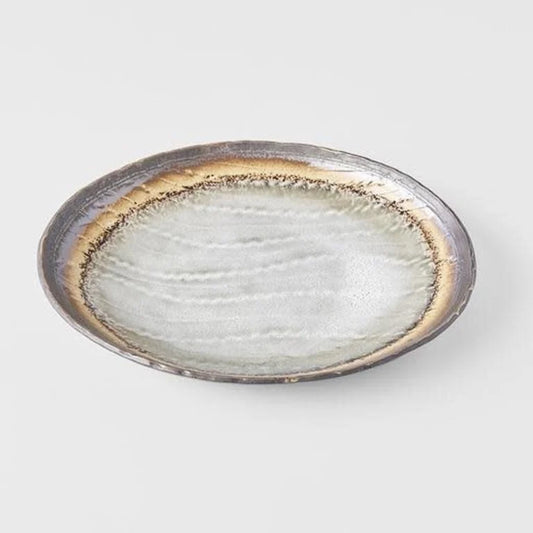 Akane grey oval plate 24cm