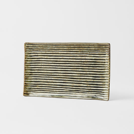 Sushi Plate Green Contour Glaze 24cm