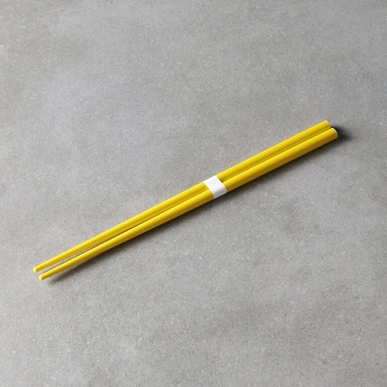Canary yellow & white chopsticks 23cm