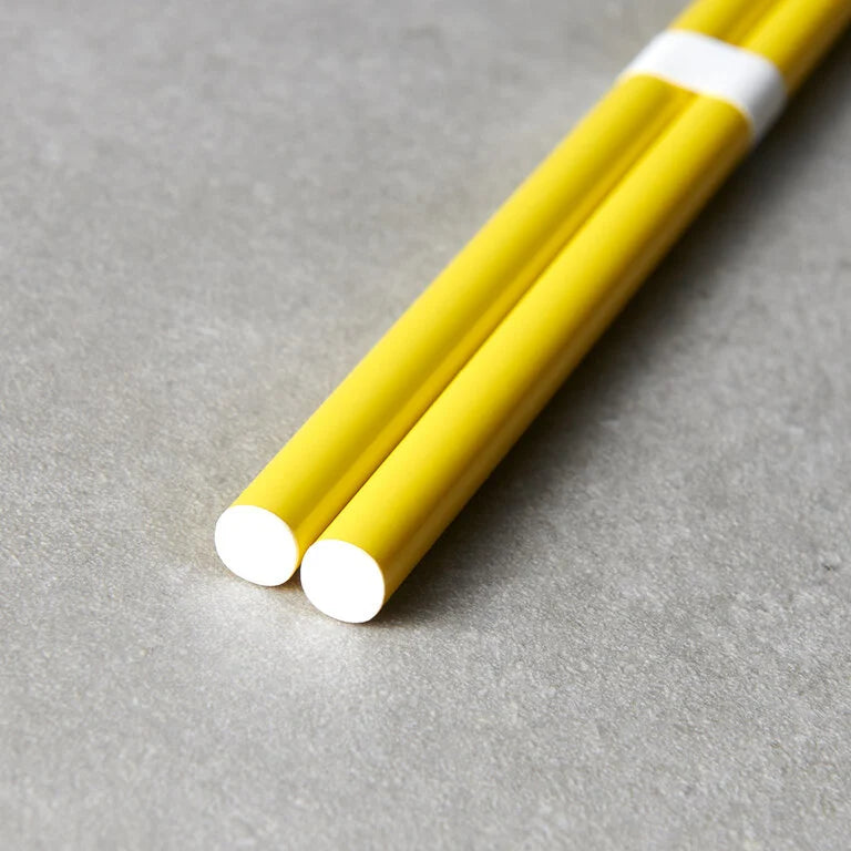 Canary yellow & white chopsticks 23cm