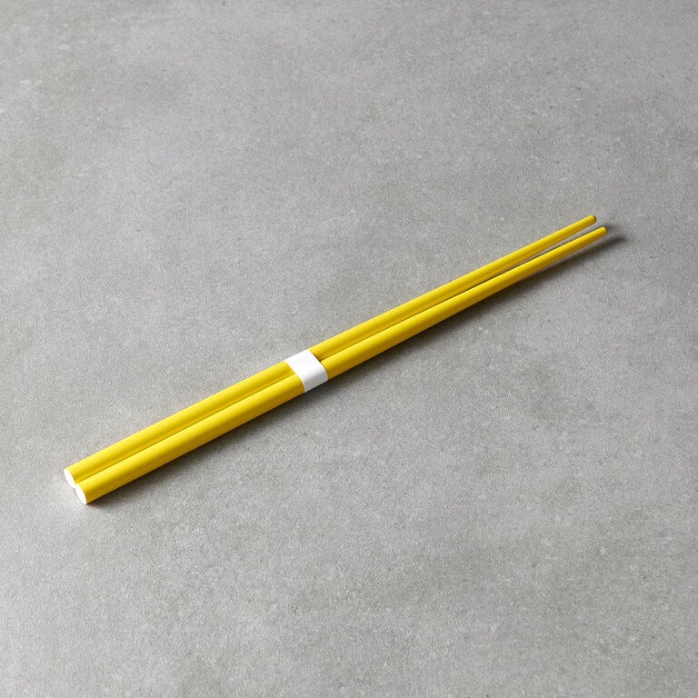 Canary yellow & white chopsticks 23cm