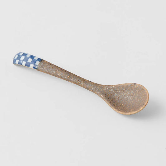 Indigo Checkerboard design small spoon 12.5cm