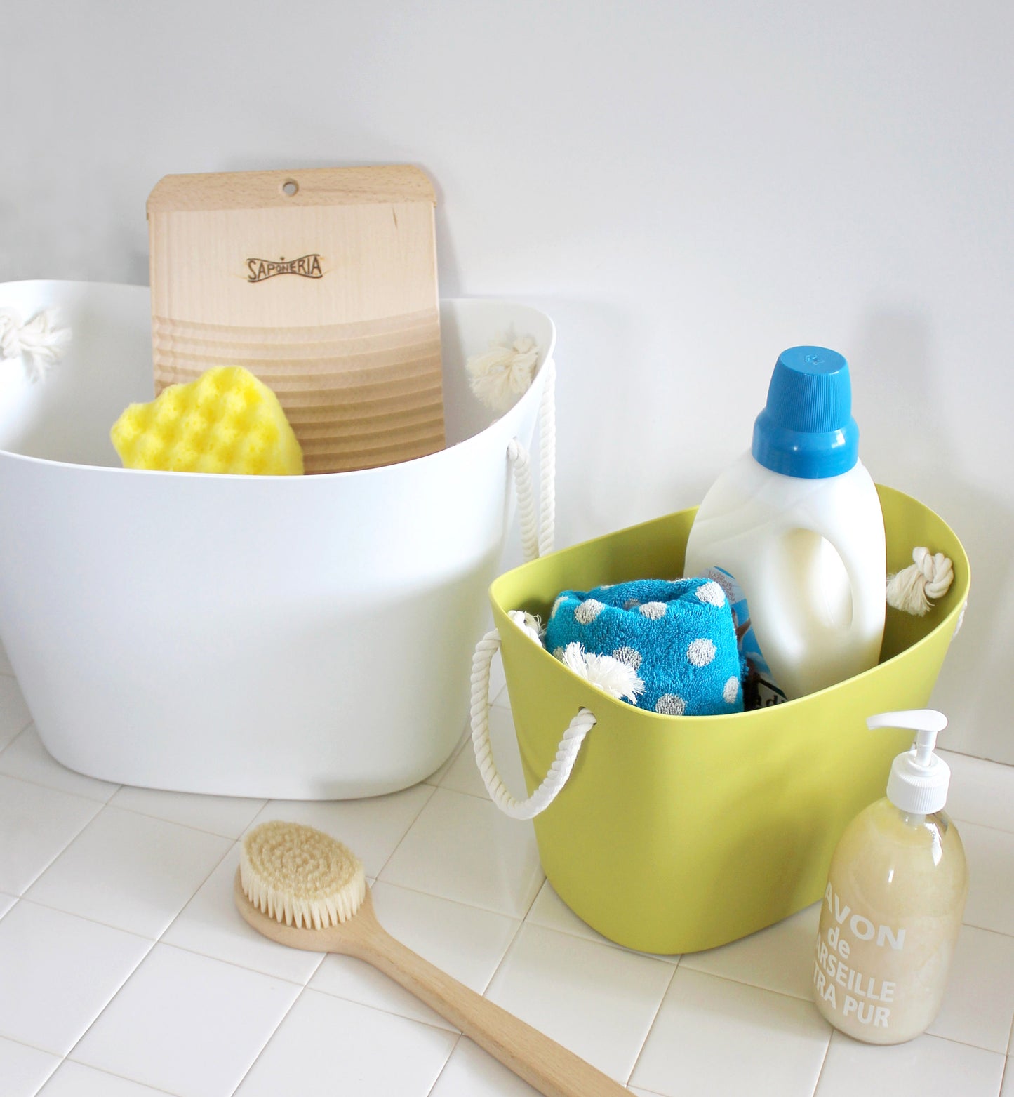 Hachiman Balcolore M Storage Basket 19L - Light Blue