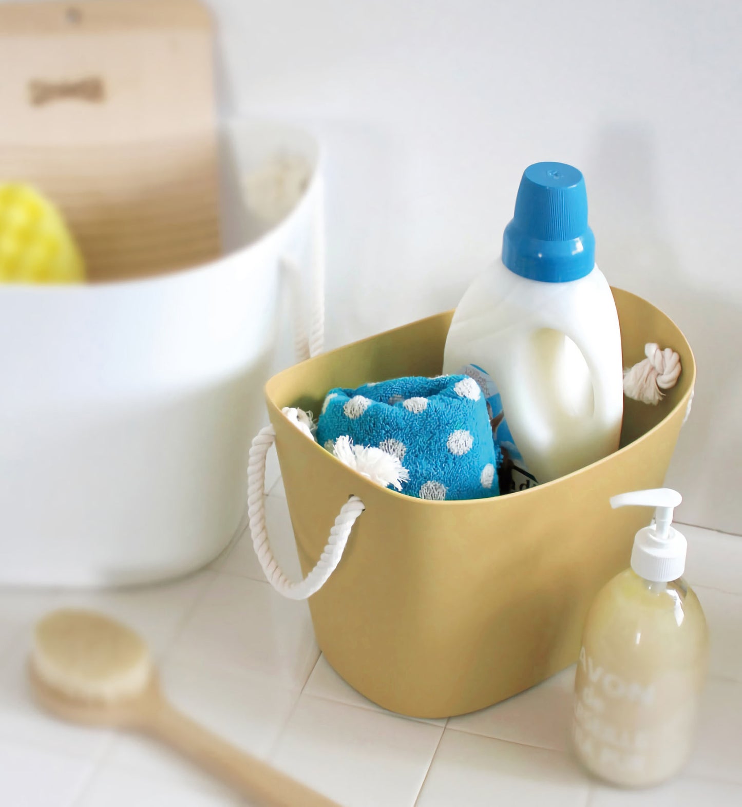 Hachiman Balcolore S Storage Basket 7L - Cafe Au Lait