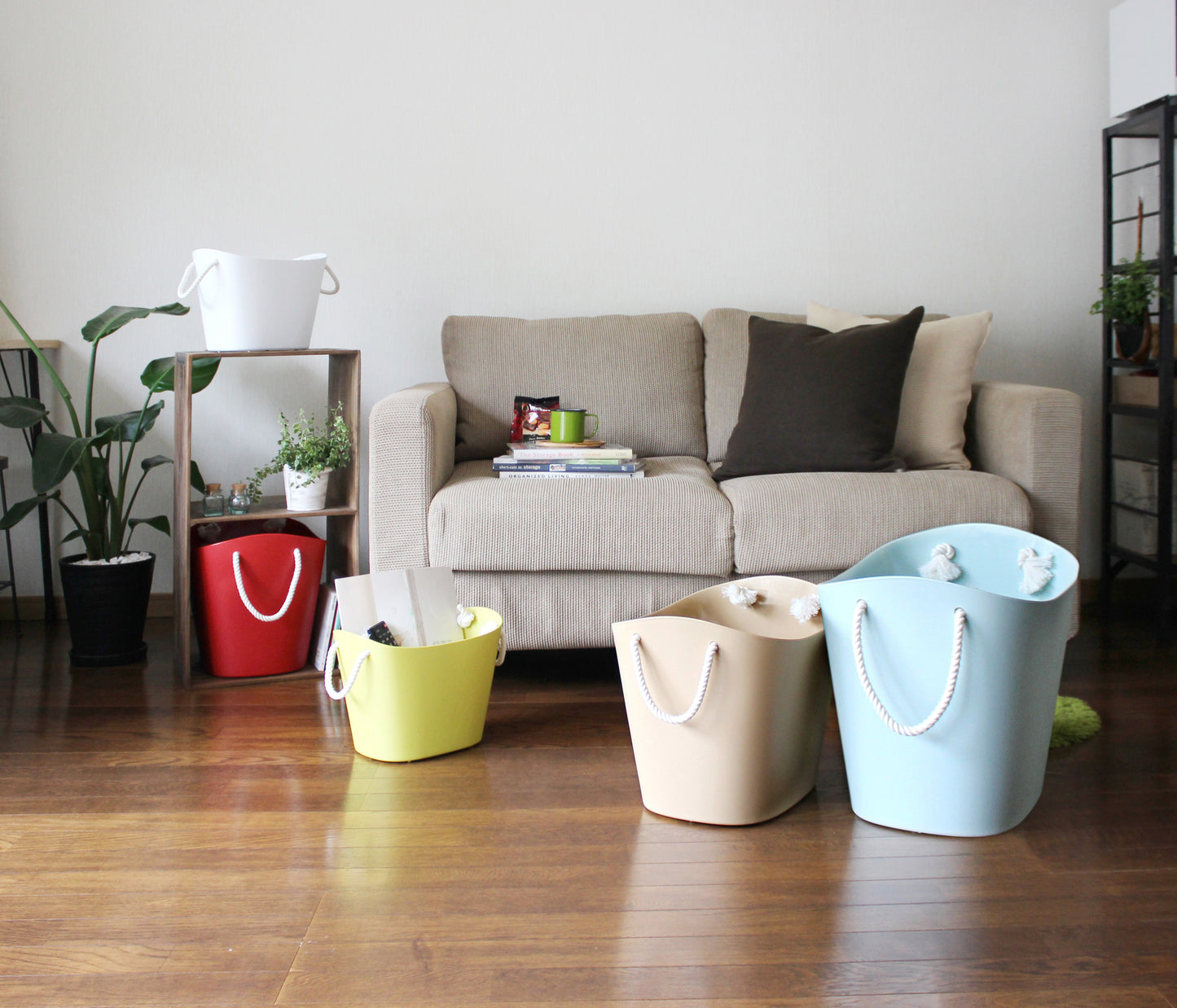 Hachiman Balcolore S Storage Basket 7L - Cafe Au Lait