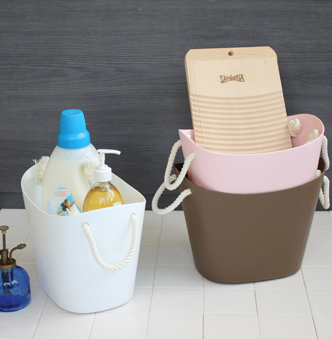 Hachiman Balcolore S Storage Basket 7L - Cafe Au Lait