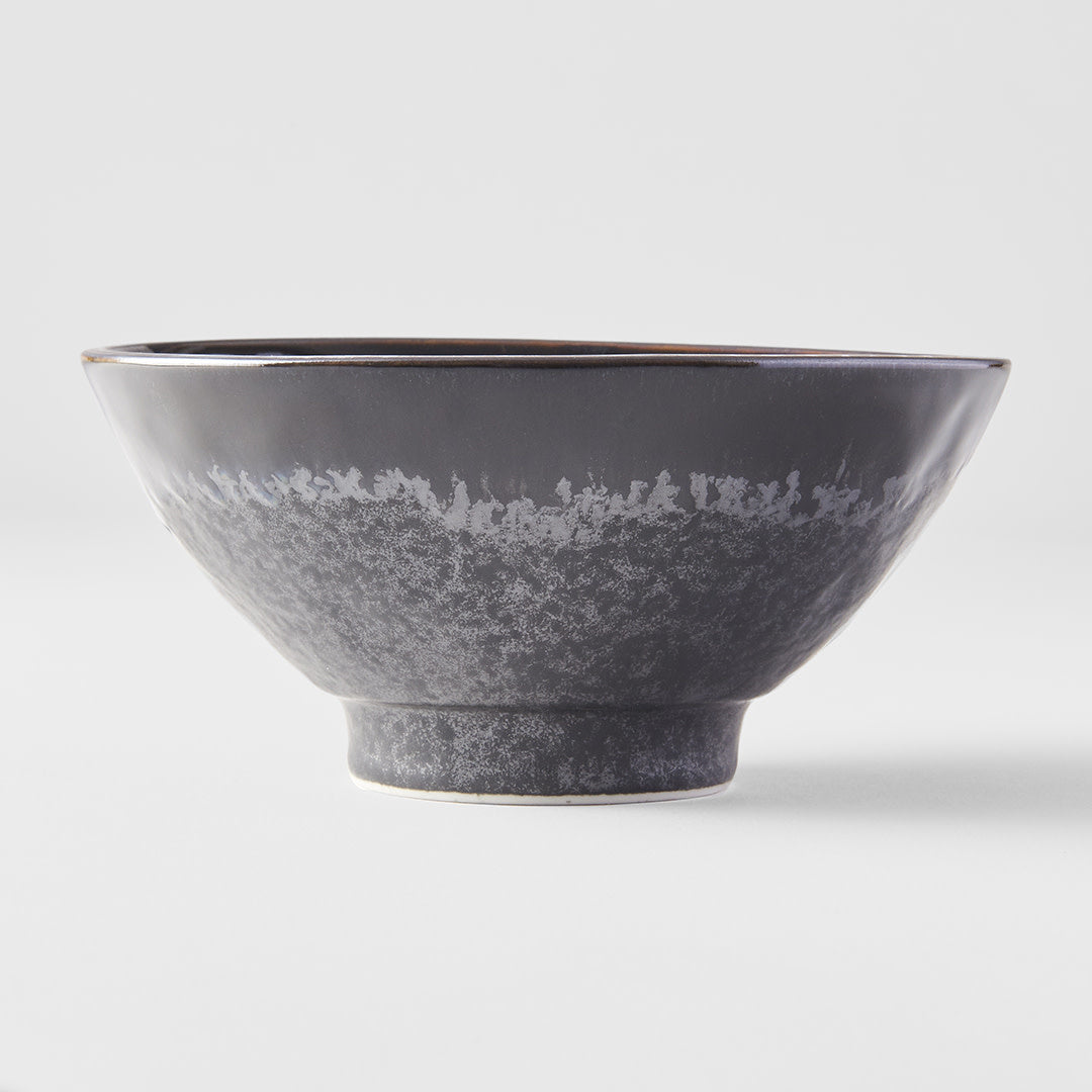 Matt W' Shiny Black Edge medium bowl 16cm