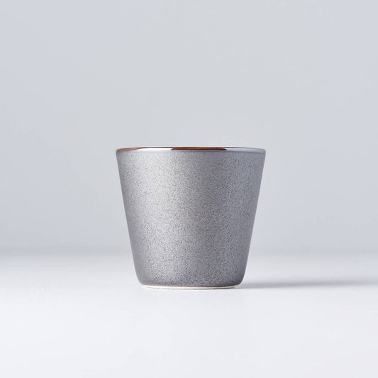 Silver/black V-shape teacup 7.5cm