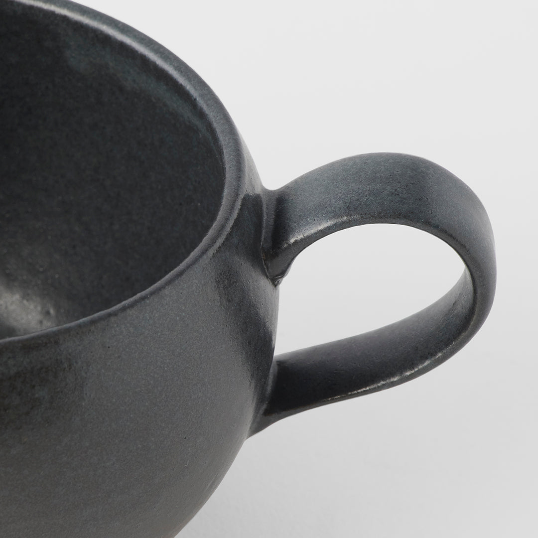 Rounded mug with handle black 300ml