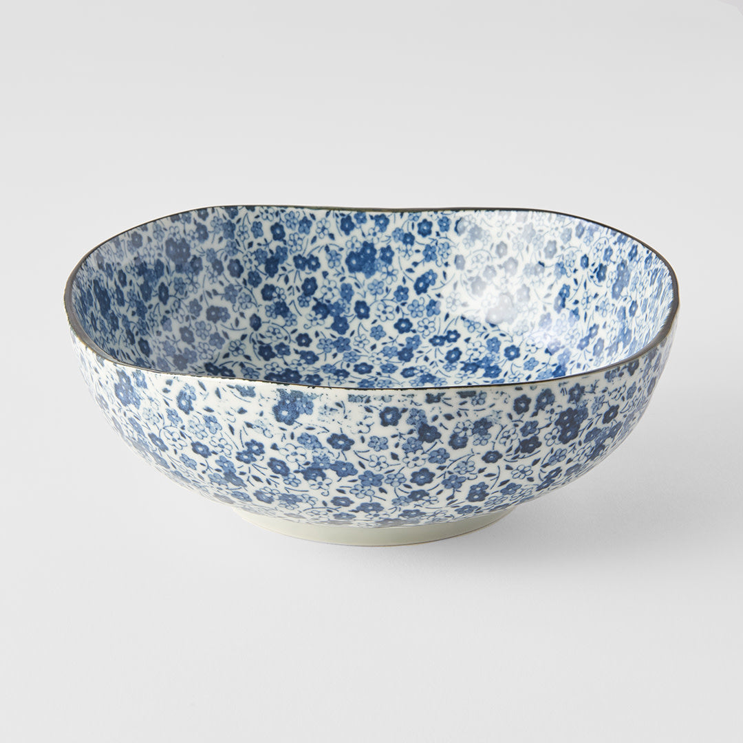 Blue Daisy large uneven bowl 20cm