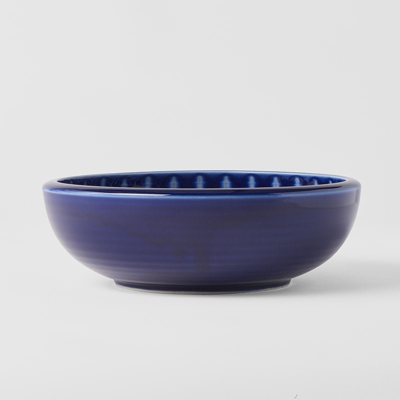 Indigo Lined thick edge bowl 23.7cm