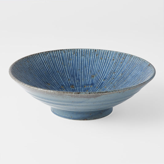 Blue Etched Lines ramen bowl 24.5cm