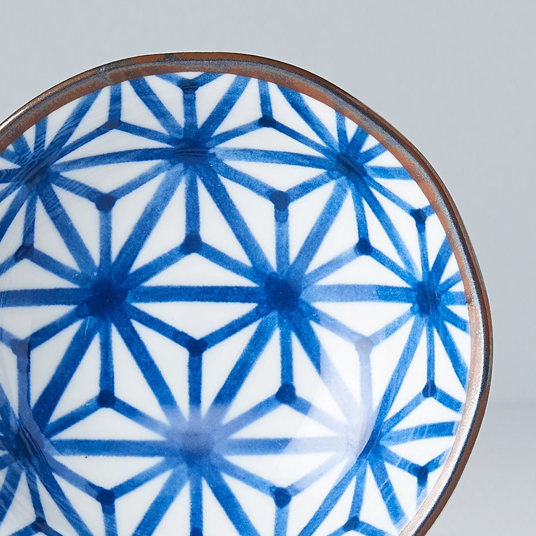 Indigo Starburst Ikat sauce dish 11cm