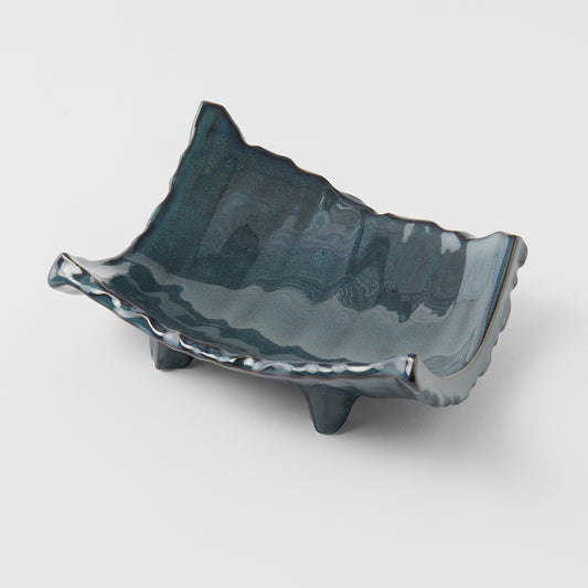 Swept Side Sushi Plate Neptune Glaze 26cm