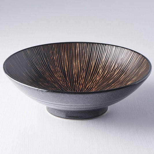 Bronze converging line ramen bowl 25cm