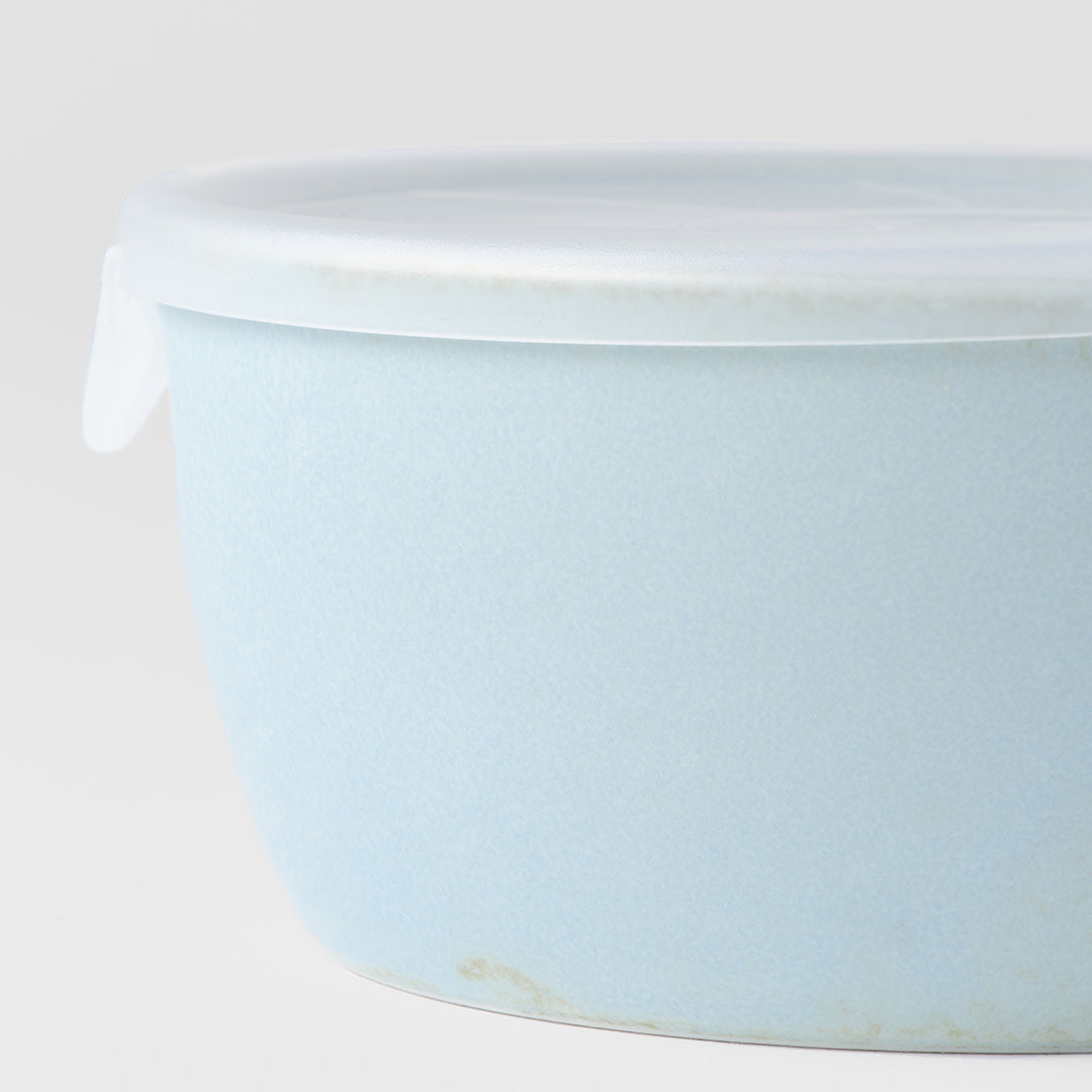 Soda Blue bowl with plastic Lid 13cm