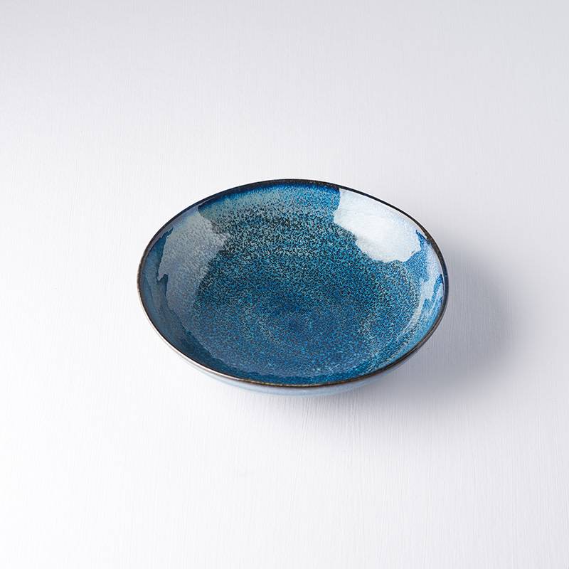 Indigo Blue Shallow Open Bowl 21cm