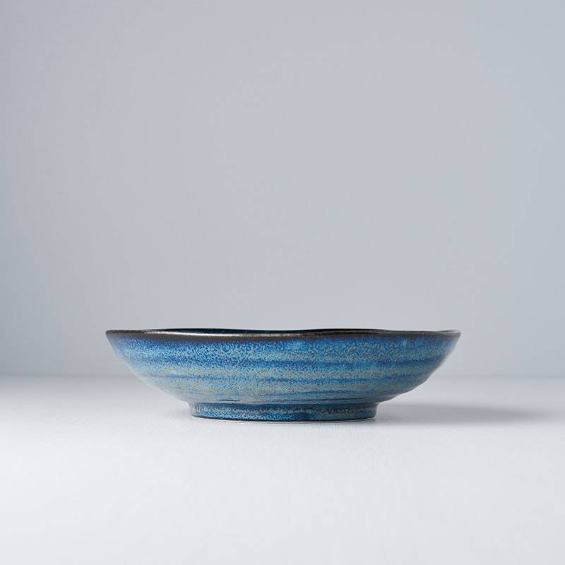 Indigo Blue Shallow Open Bowl 21cm