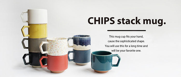 CHIPS Stack Splash Navy & White Gift Boxed Mug with Handle 280ml