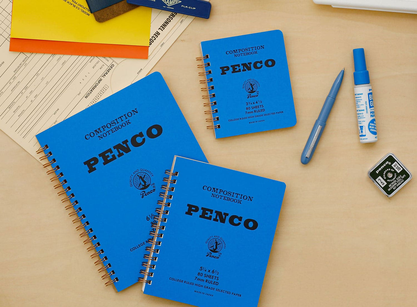 Hightide Penco Coil Lined Notebook M - Blue