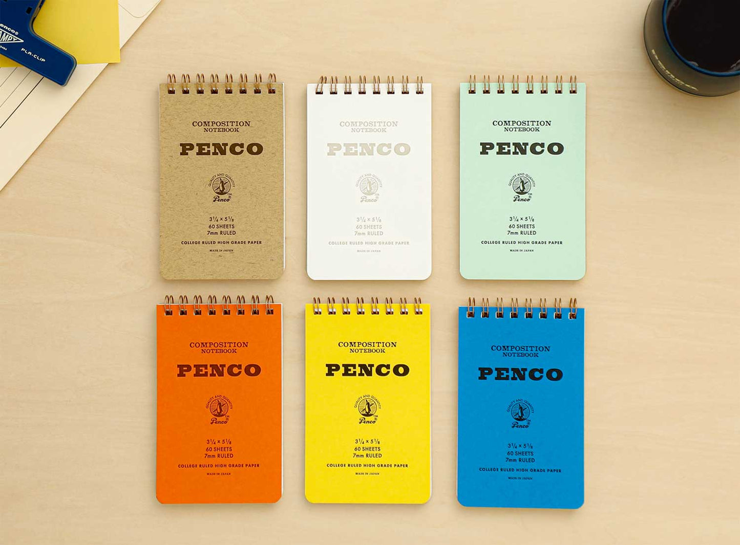 Penco Coil Lined Notepad M - Blue