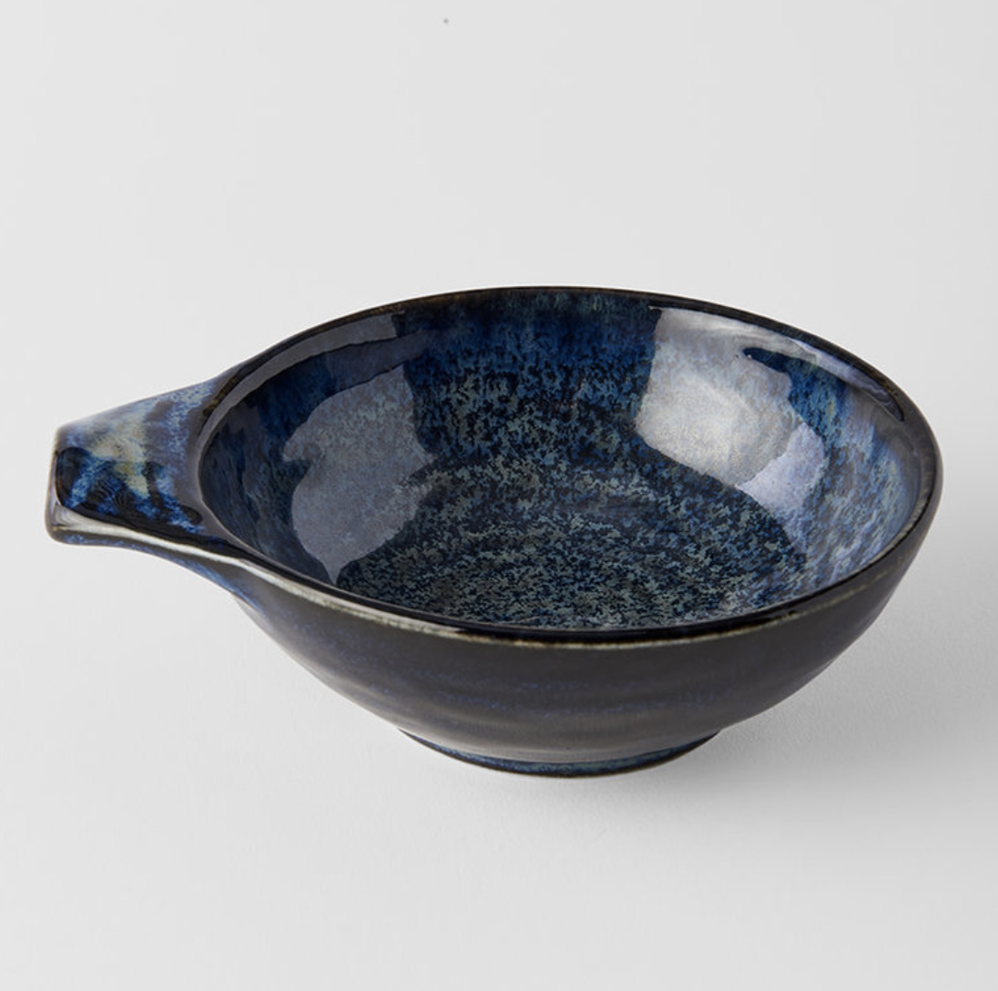 Indigo Blue bowl with handle 15cm