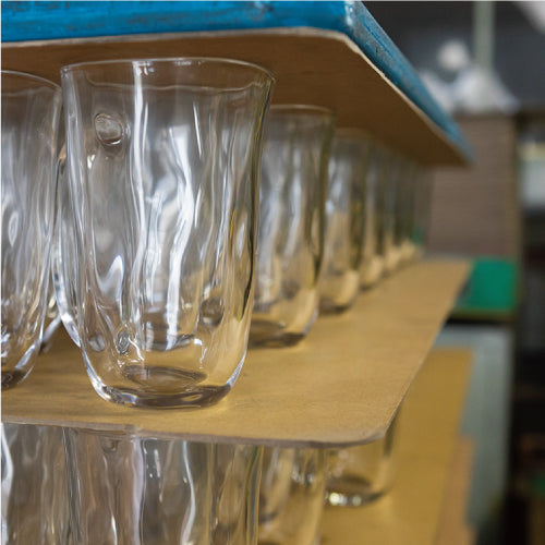 Glass tumbler bubbled 400ml