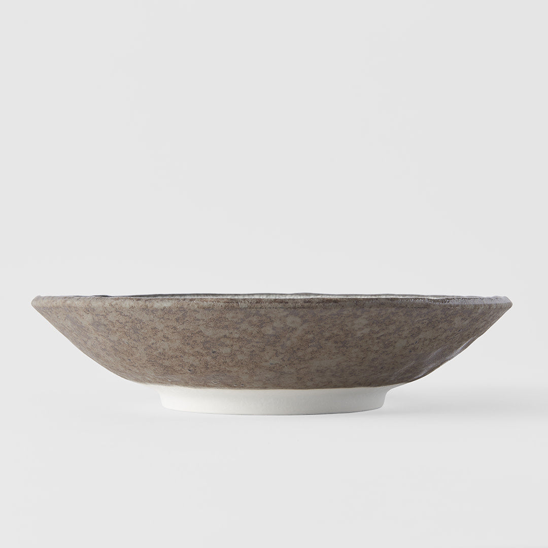 Crazed Grey shallow open bowl 24cm