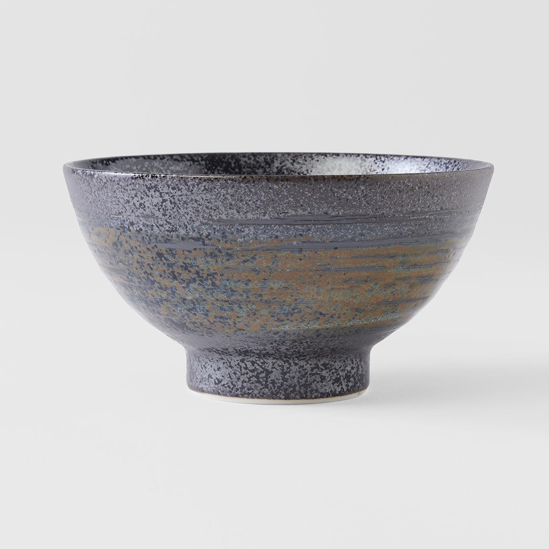 Charcoal with Earthy Tones udon bowl 18cm