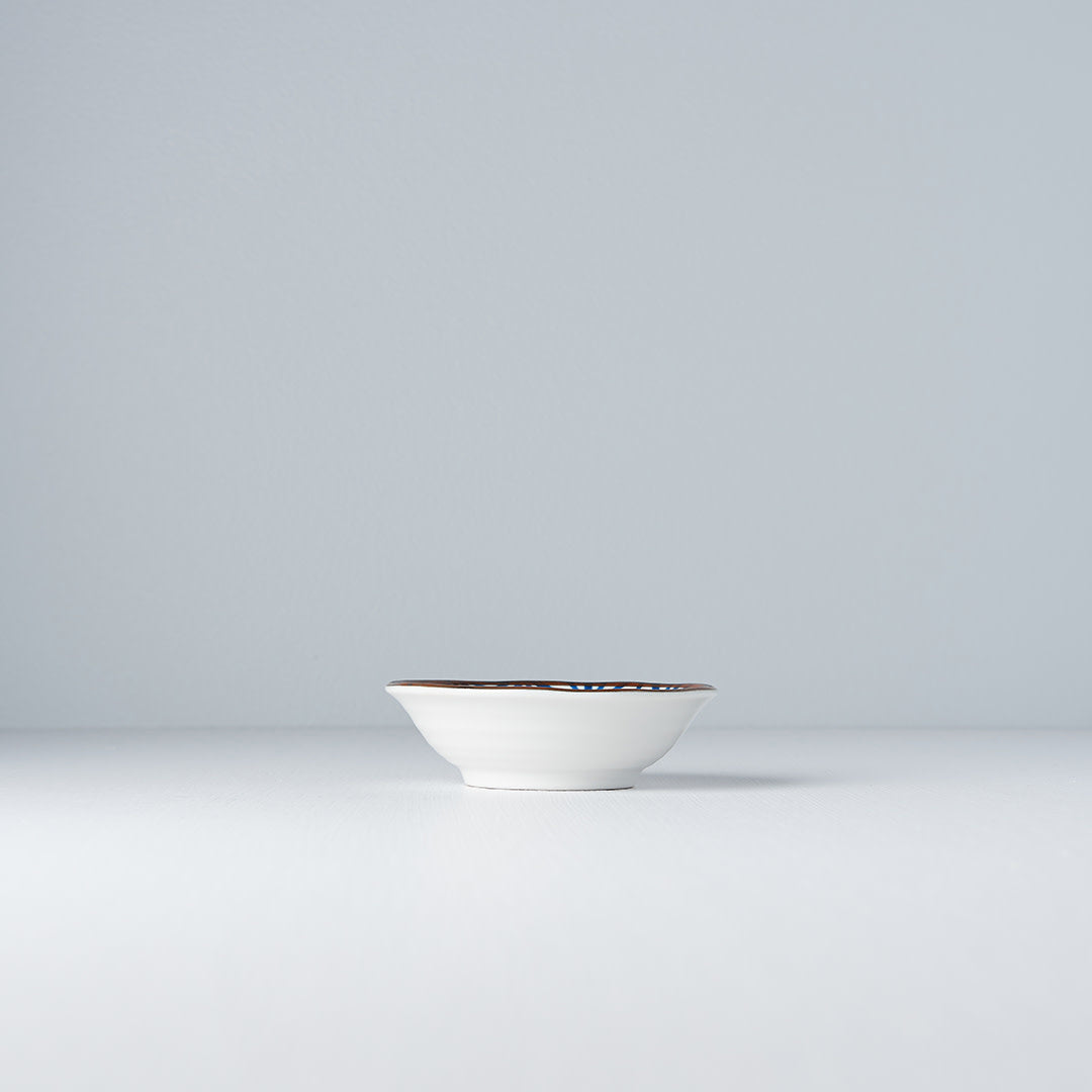 Indigo Starburst Ikat sauce dish 11cm