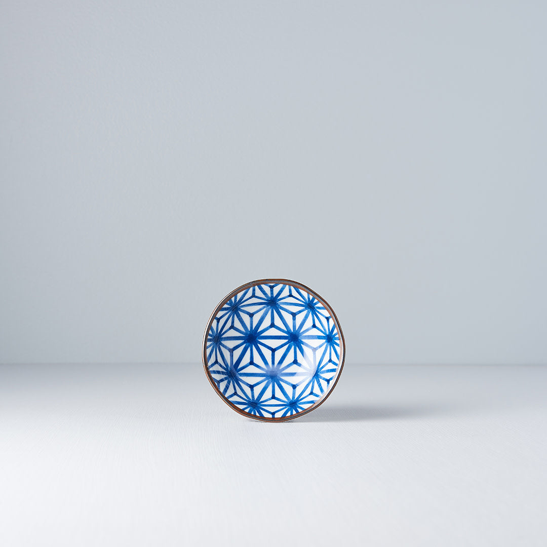 Indigo Starburst Ikat sauce dish 11cm