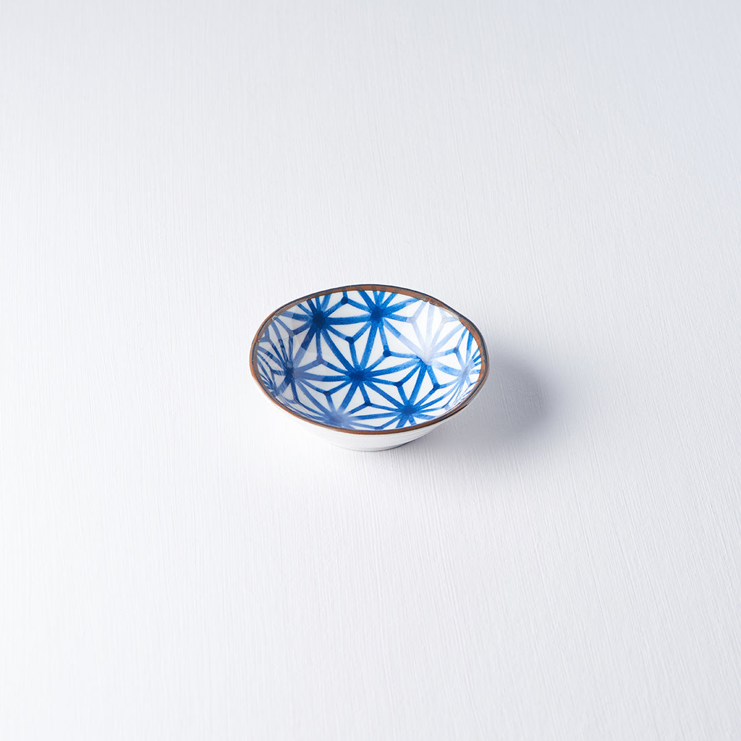 Indigo Starburst Ikat sauce dish 11cm
