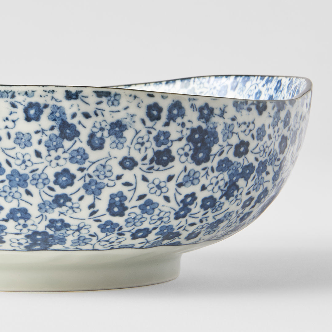Blue Daisy large uneven bowl 20cm