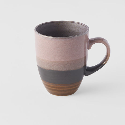 Mug with handle pink & brown dark inner  8.5cm