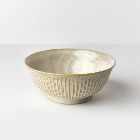 Ridged Alabaster udon bowl 18.4cm