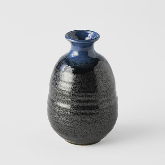 Black with blue top sake jug 12cm